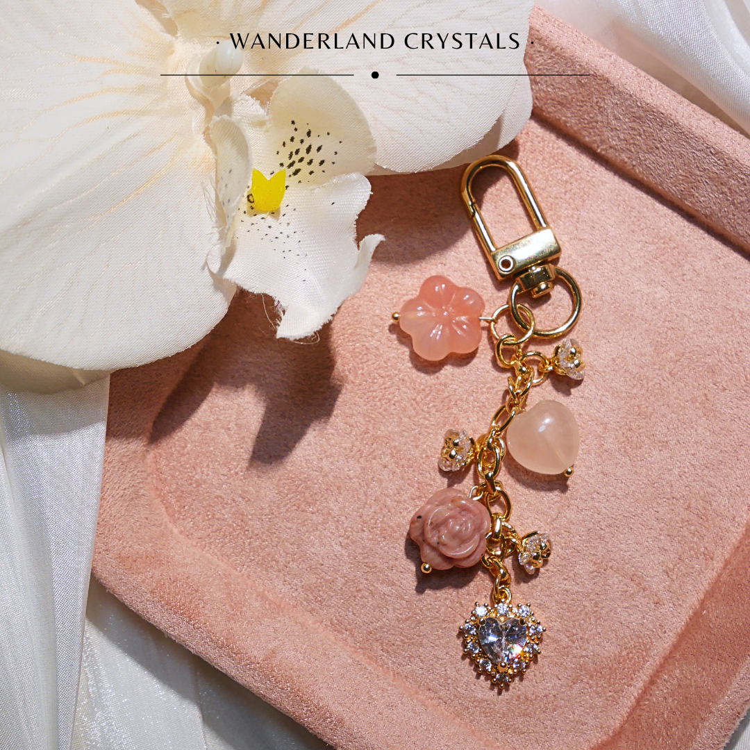 Emma Floral Crystal Keychain