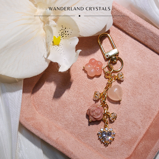 Emma Floral Crystal Keychain